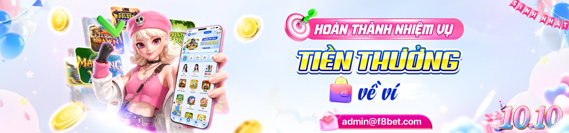 f8bet banner nhiệm vụ tiền thưởng